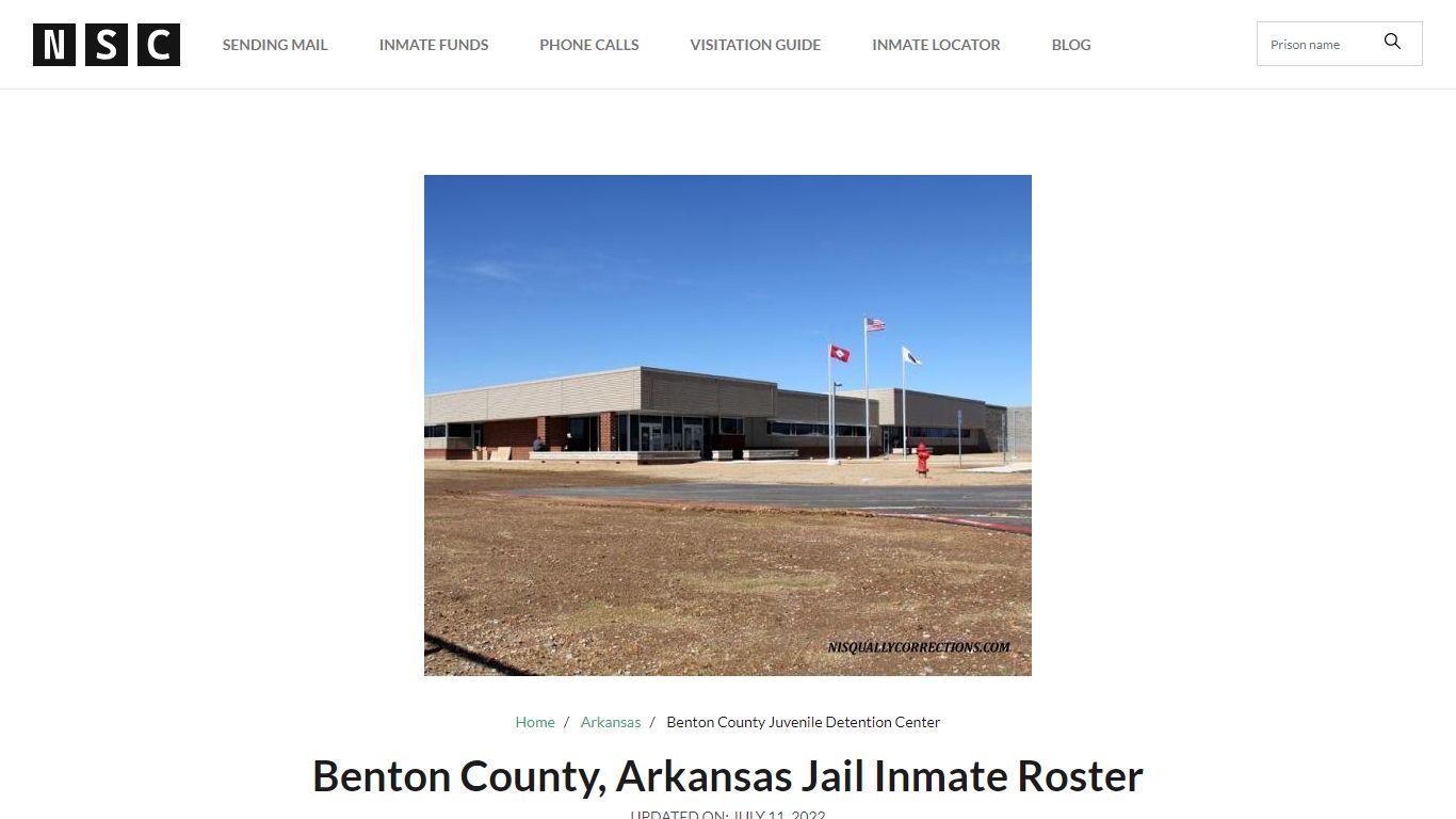 Benton County, Arkansas Jail Inmate Roster